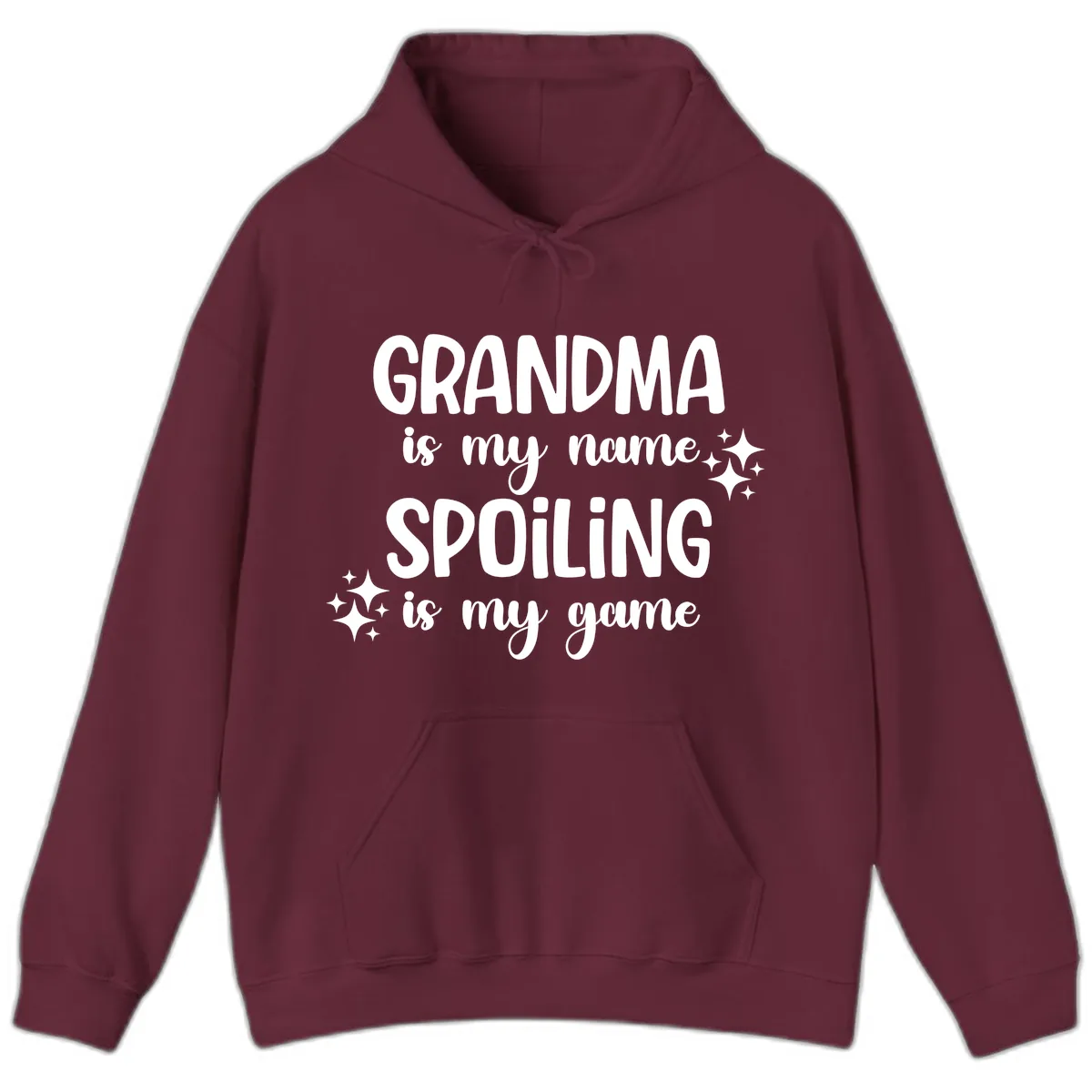 Grandma Is My Name Spoiling Is My Game Hoodie in Maroon